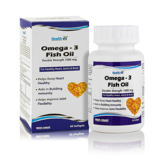 Healthvit Omega 3 Fish Oil Double Strength Capsules - usa canada australia