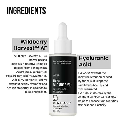 Dermatouch 1% Hyaluronic Acid & 2% Wildberry Insta-Hydrating Face Serum