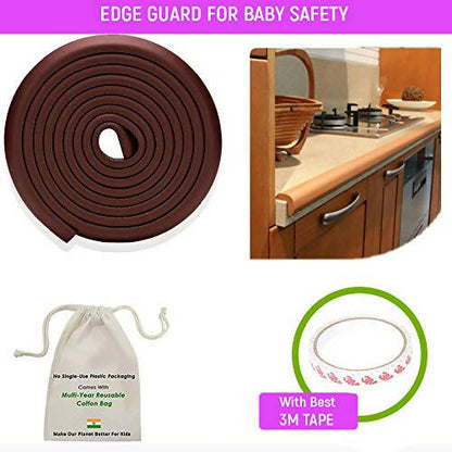 Safe-O-Kid High Density Edge Guards - 5 Mtr (Brown) For Kids Protection