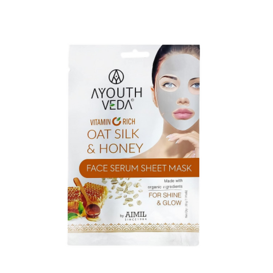 Ayouthveda Vitamin C Rich Oats Silk & Honey Face Serum Sheet Mask - BUDNEN