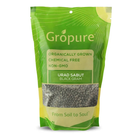 Gropure Organic Urad Sabut (Black Gram Whole) -  USA, Australia, Canada 