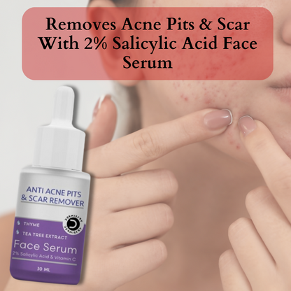 Dermistry Anti Acne 2% Salicylic Acid Niacinamide & Vitamin C Pits Scars Dark Spots Face Serum