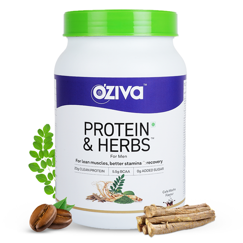 OZiva Protein & Herbs for Men Caf?? Mocha 31 serving 