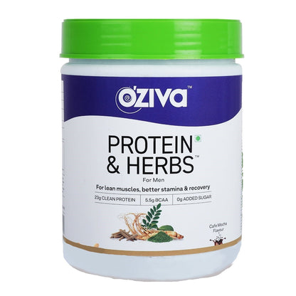 OZiva Protein & Herbs for Men caf??  mocha 16 serving 