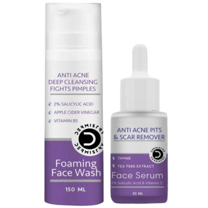 Dermistry Salicylic Acid Anti Acne Face Serum & Anti Acne Foaming Face Wash