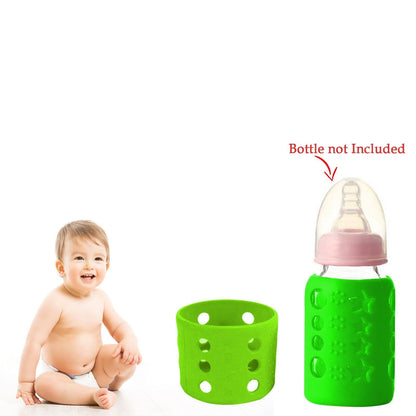 Safe-O-Kid Silicone Baby Feeding Bottle Cover Cum Sleeve for Insulated Protection 60mL- Green -  USA, Australia, Canada 