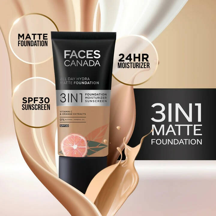 Faces Canada All Day Hydra Matte Foundation-Golden Beige 032