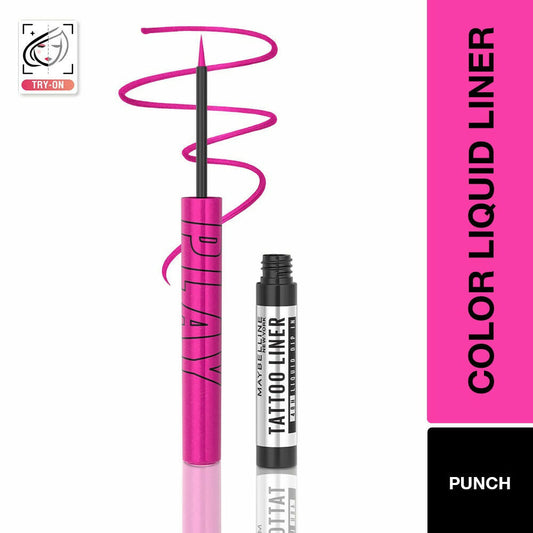 Maybelline New York Tattoo Play Colored Liquid Eyeliner - Punch (Pink)