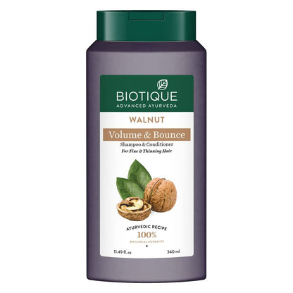 Biotique Advanced Ayurveda Bio Walnut Bark Volumizing Shampoo For Fine & Thinning Hair