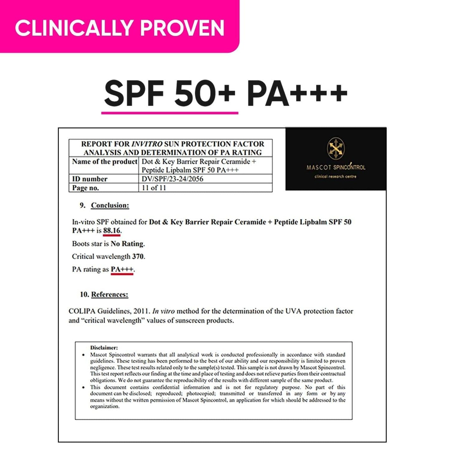 Dot & Key Barrier Repair Ceramide & Peptide SPF 50 Lip Balm - Plush Pink, UVA+UVB