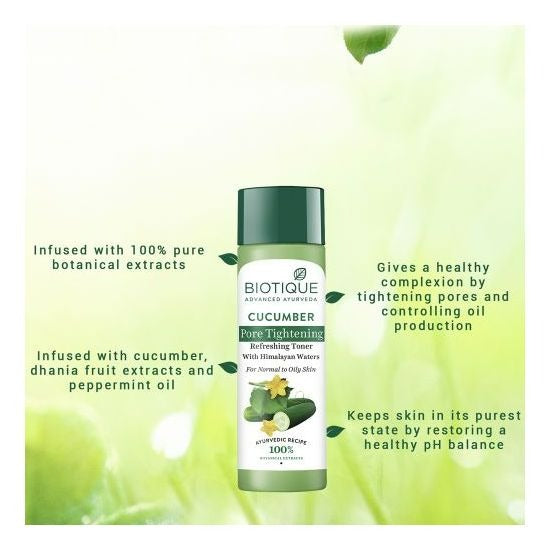 Biotique Bio Cucumber Pore Tightening Freshener With Himalayan Waters