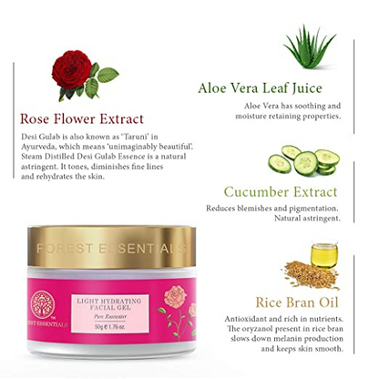 Forest Essentials Light Hydrating Facial Gel Pure Rosewater