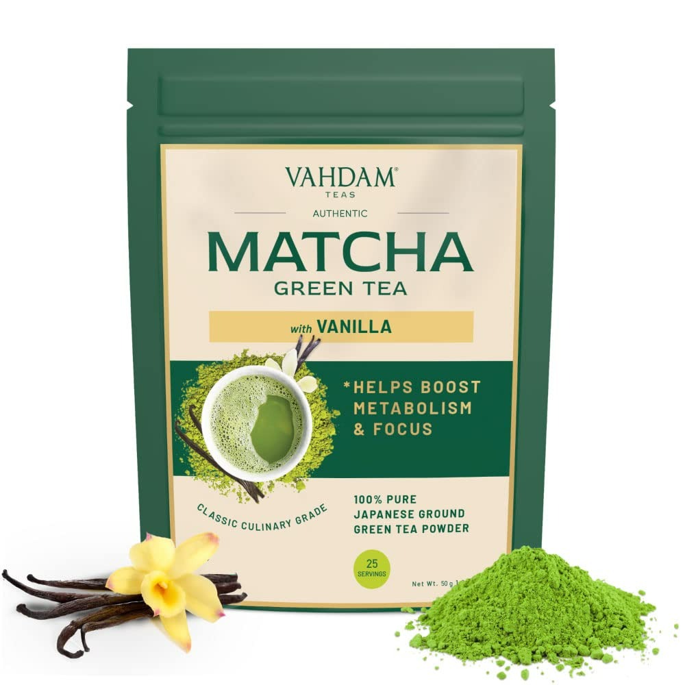 Vahdam Vanilla Matcha Green Tea Powder - BUDNE