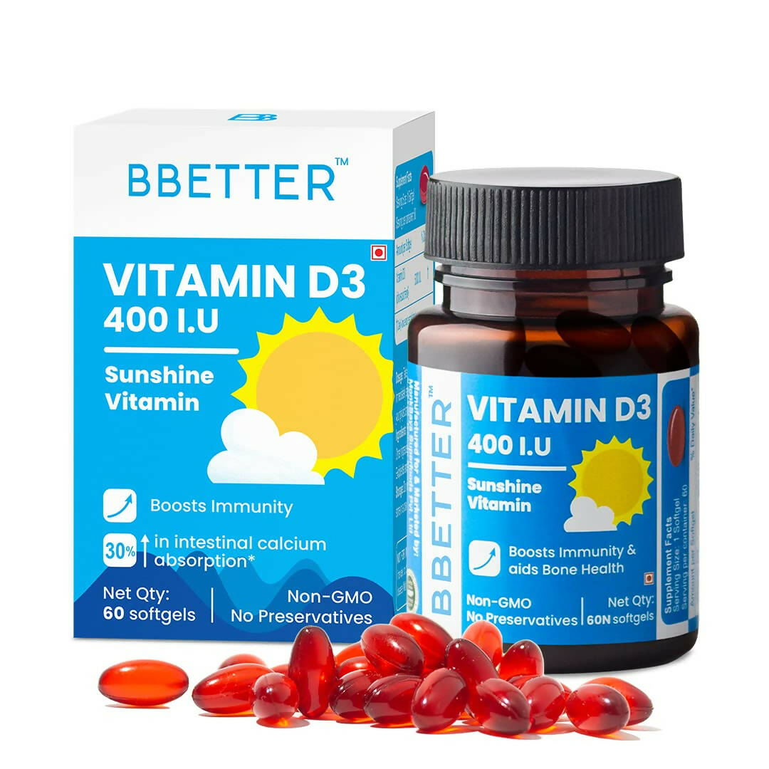 BBETTER Vitamin D3 400 IU Capsules -  usa australia canada 