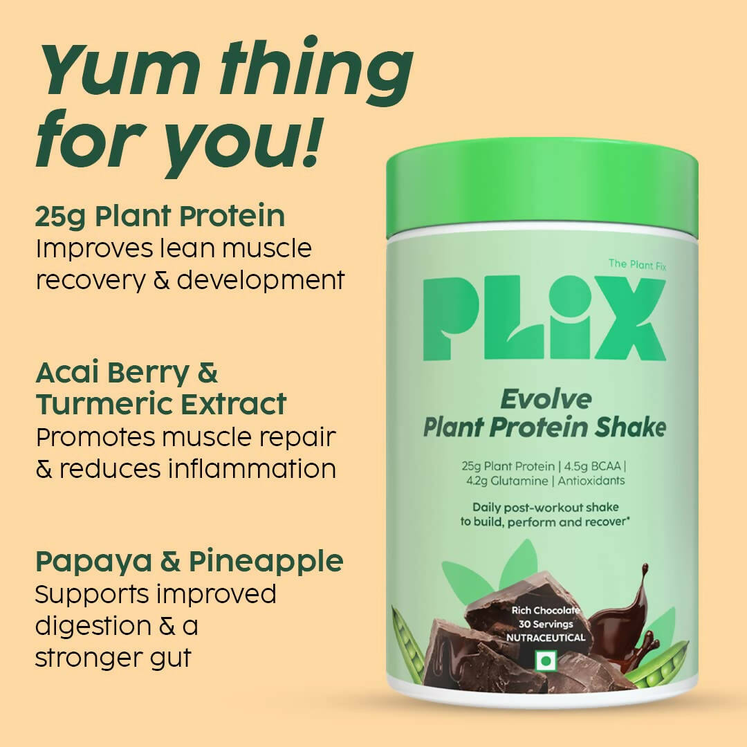 PLIX The Plant Fix Evolve Plant Protein Shake Powder - Chocolate