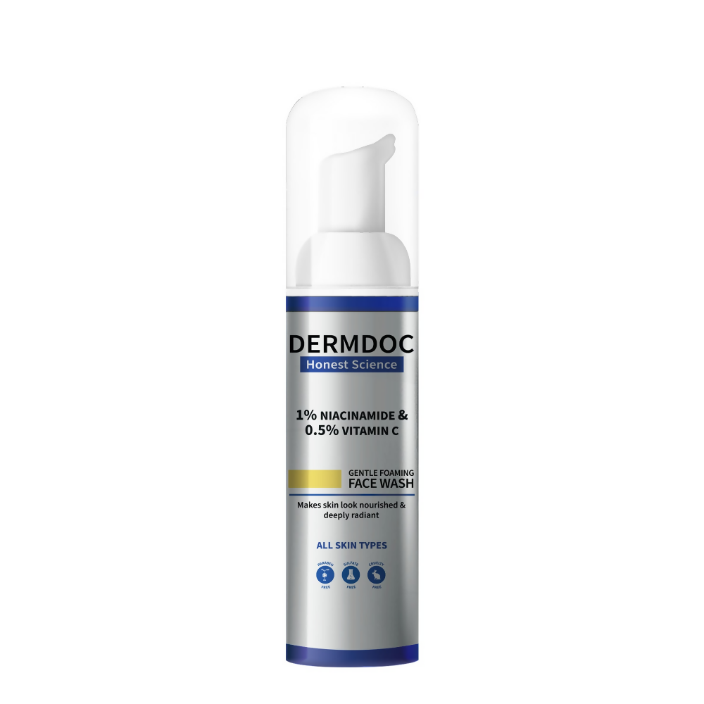 Dermdoc 1% Niacinamide & 0.5% Vitamin C Gentle Foaming Face Wash - usa canada australia