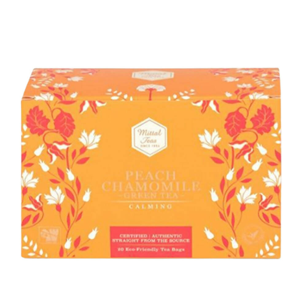 Mittal Teas Peach Chamomile Green Tea - Eco Friendly Bags - BUDNE