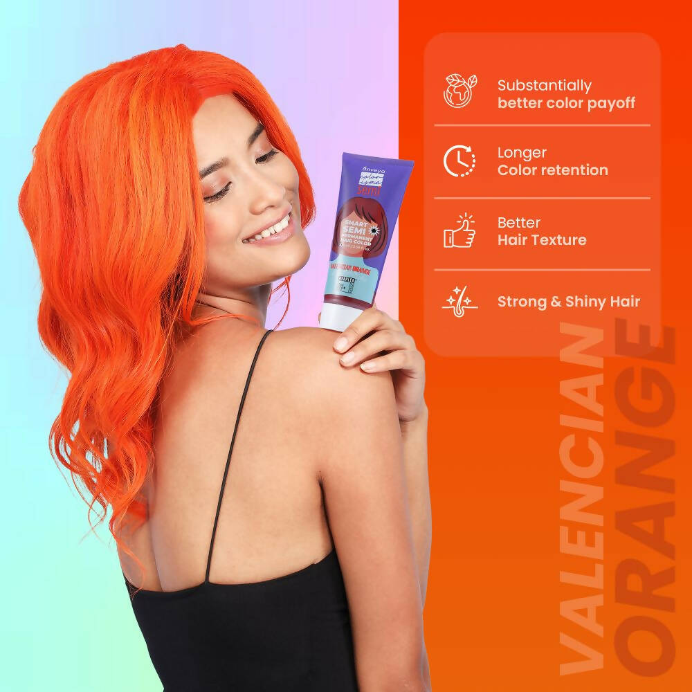 Anveya Semi Permanent Hair Color - Valencian Orange