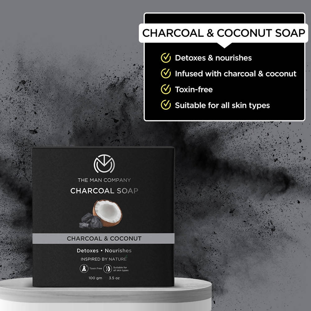 The Man Company Charcoal Soap Bar - Charcoal & Coconut