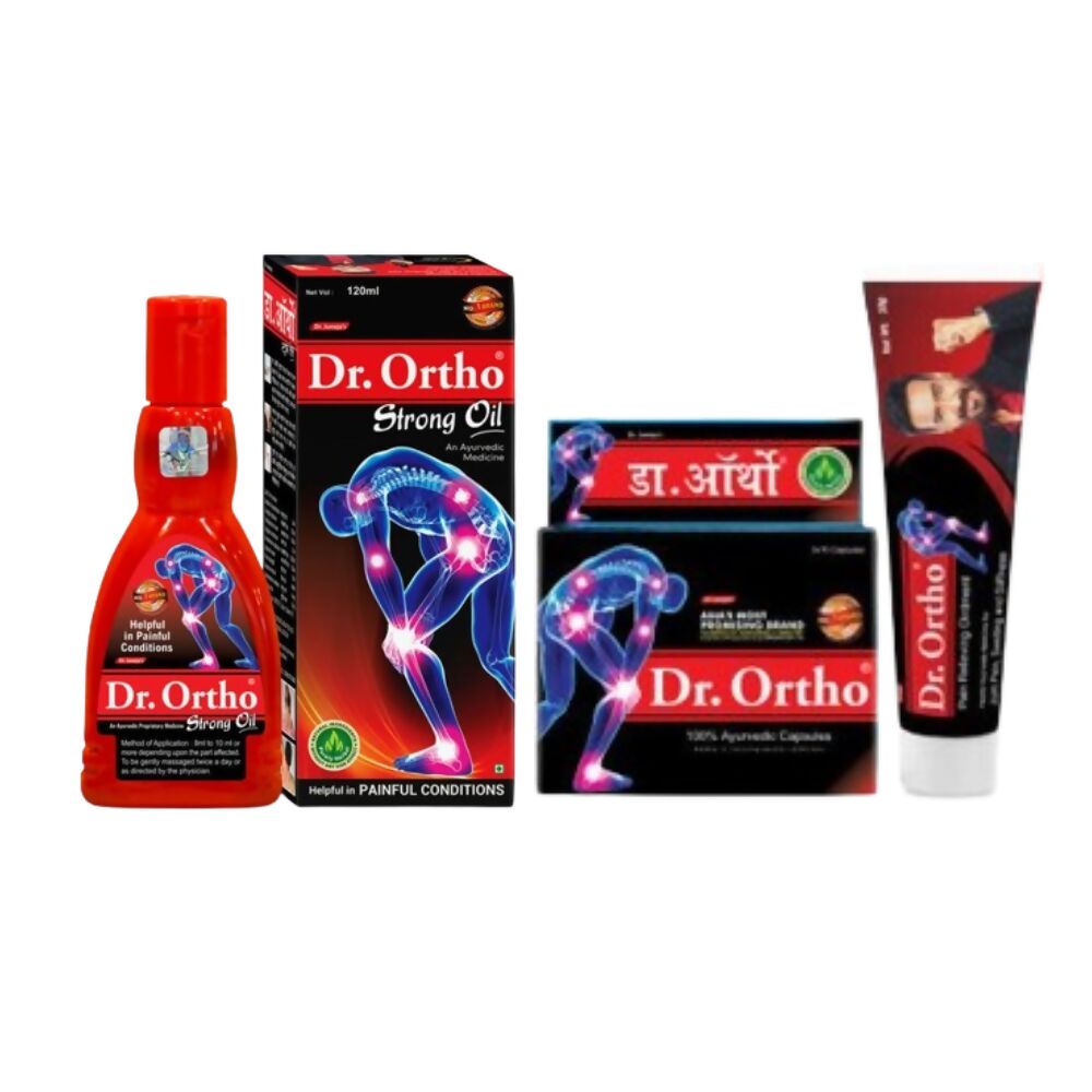Dr. Ortho Ointment, Strong Oil & Capsules Combo