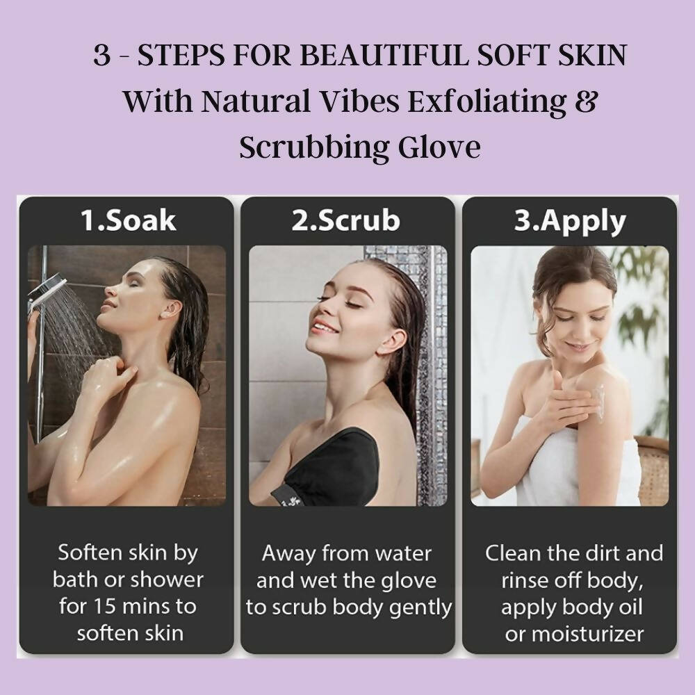 Natural Vibes Exfoliating & Scrubbing Glove for Smooth Skin & Cellulite Reduction