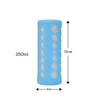 Safe-O-Kid Silicone Baby Feeding Bottle Cover Cum Sleeve for Insulated Protection 250mL- Blue