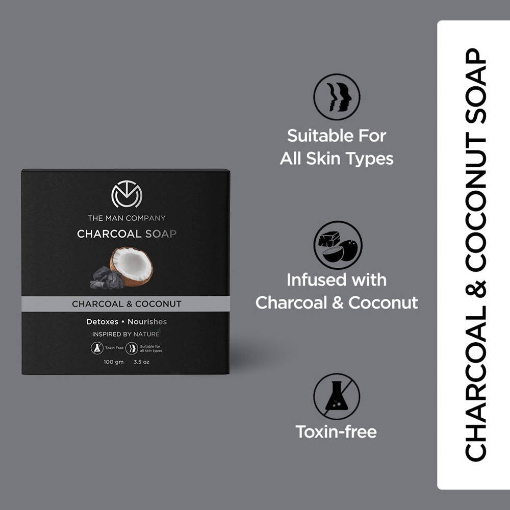 The Man Company Charcoal Soap Bar - Charcoal & Coconut