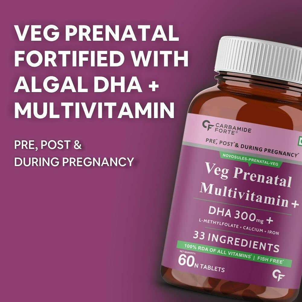Carbamide Forte Veg Prenatal Multivitamin Tablets with DHA for Women