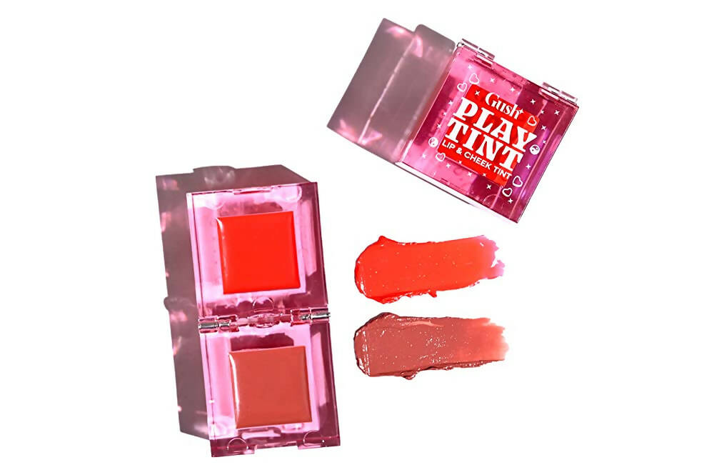 Gush Beauty Play Tint & Lip Stains - 2 in 1 Lip and Cheek Tint - Toffee Brown & Strawberry - BUDNE