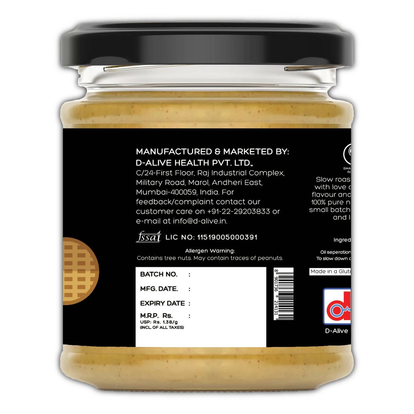 D-Alive Peanut Butter (Unsweetened)