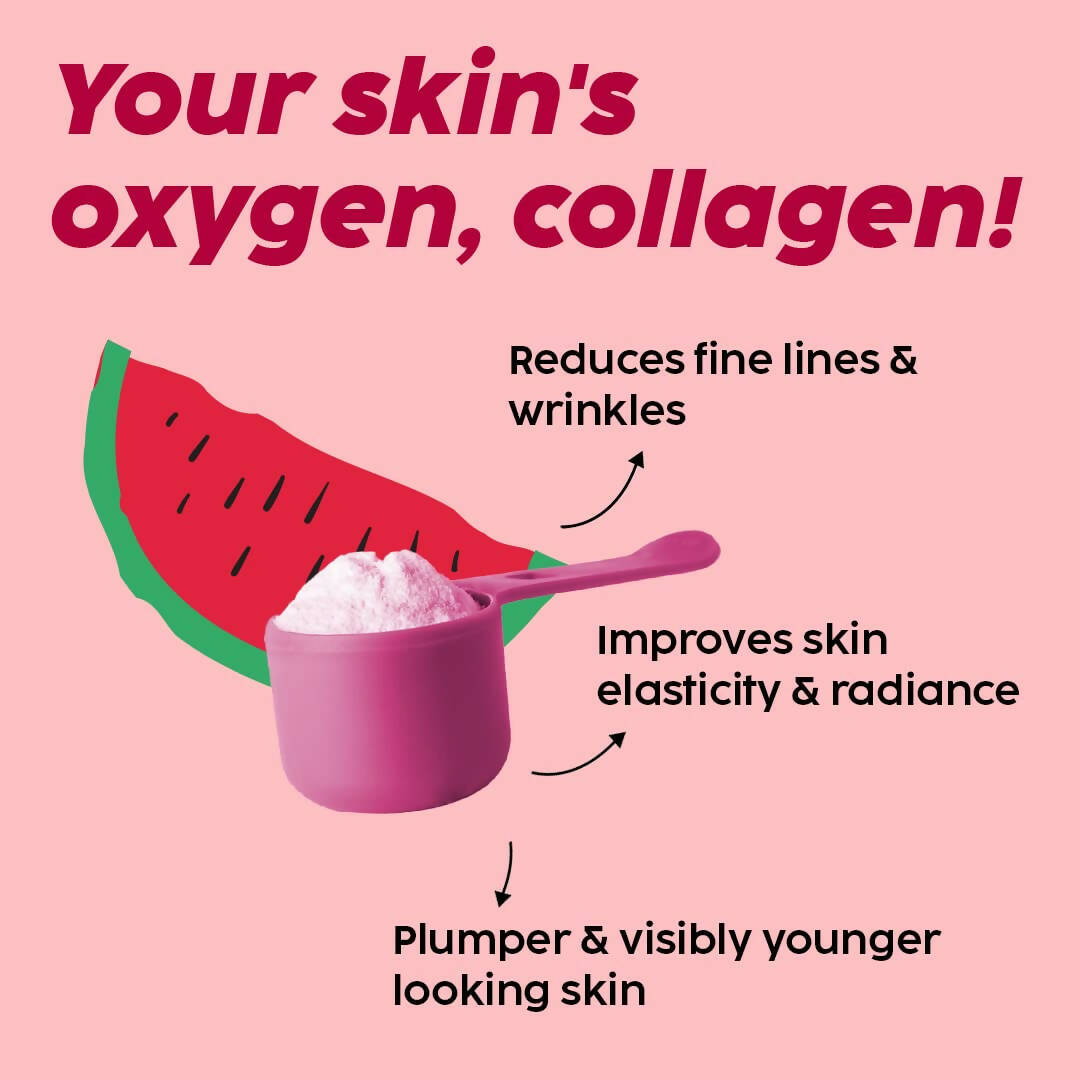 PLIX The Plant Fix Wholefood Forever Young Collagen Builder Powder for Skin - Watermelon