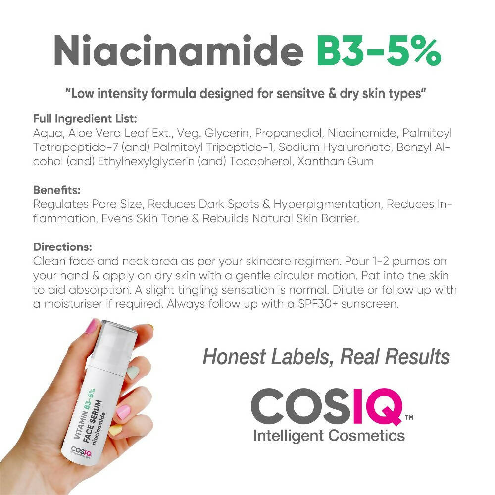 Cos-IQ Niacinamide Vitamin B3-5% Face Serum for Ultra Sensitive Skin