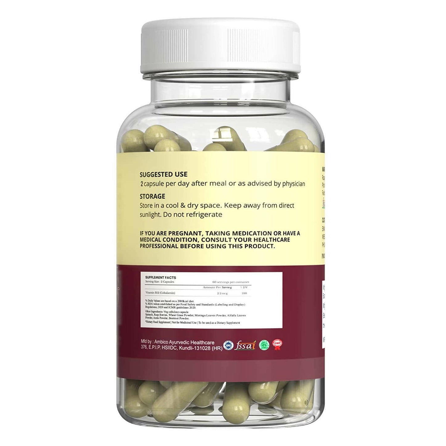 Rasayanam Plant Based Vitamin B12 Capsules for Men & Women