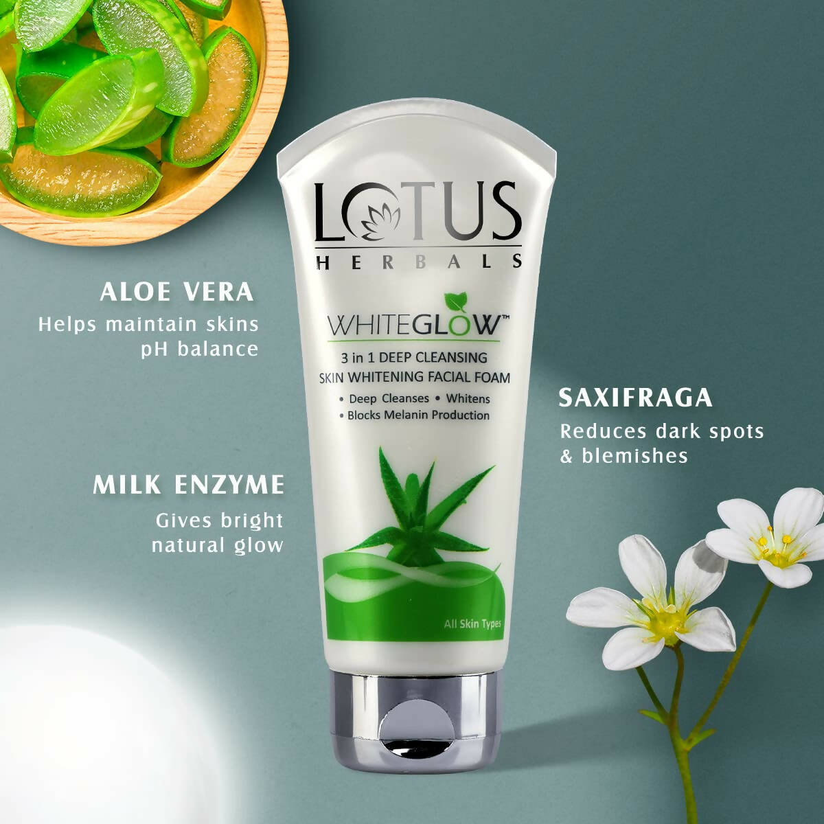 Lotus Herbals WhiteGlow 3-In-1 Deep Cleansing Skin Whitening Face Wash