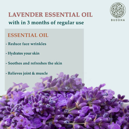 Buddha Natural Lavender Pure Essential Oil - For Healthy Hair, Skin, Sleep