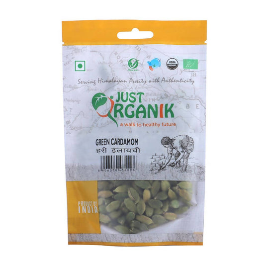Just Organik Green Cardamom Whole (Hari Elaichi Sabut) - buy in USA, Australia, Canada