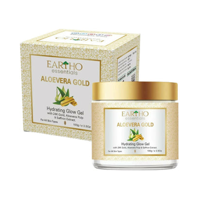 Eartho Essentials Aloevera Gold Hydrating Glow Gel - BUDNEN