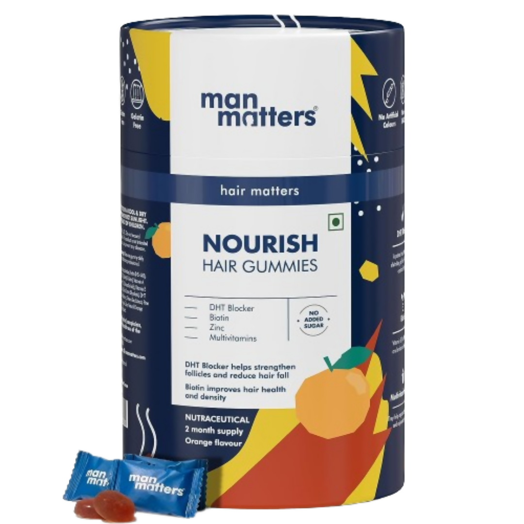 Man Matters Nourish Hair Gummies - Orange Flavour - BUDNE