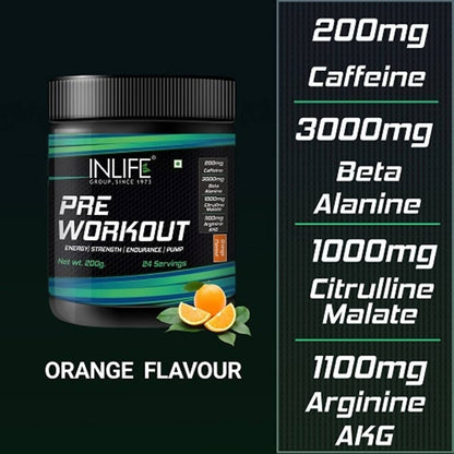 Inlife Pre-Workout Powder Orange Flavour