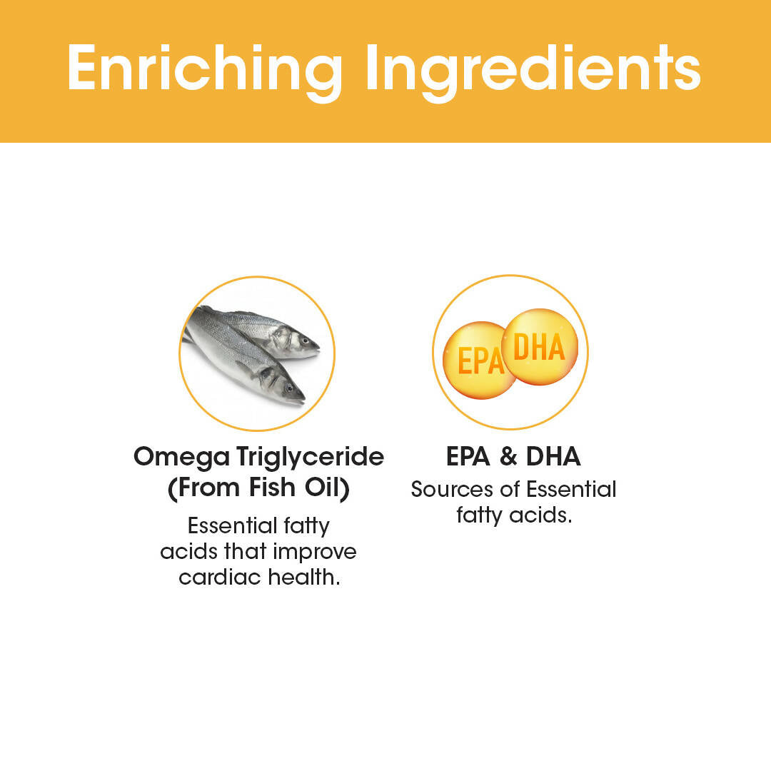 TAC - The Ayurveda Co. Omega 3 Fish Oil Soft Gel Capsules
