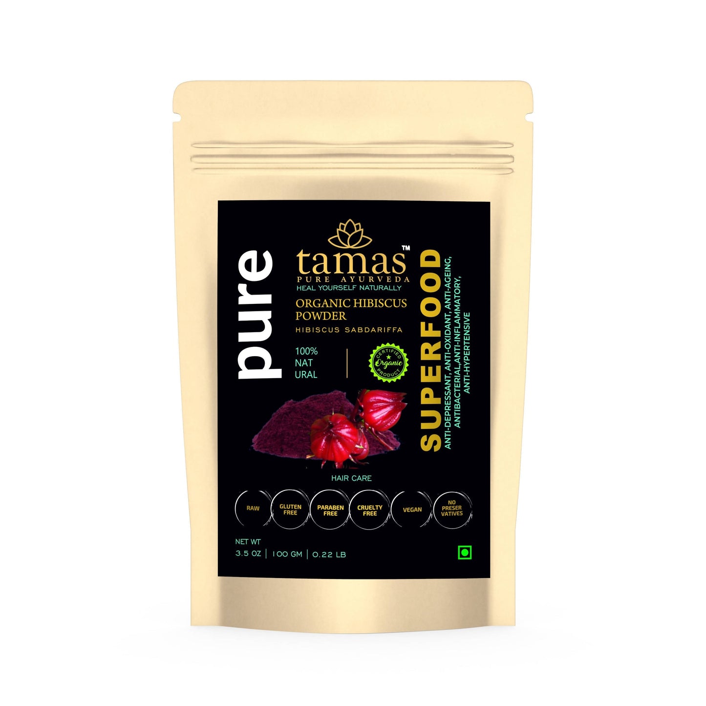 Tamas Pure Ayurveda Superfood Organic Hibiscus Powder