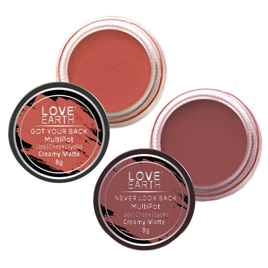 Love Earth Lip Tint & Cheek Tint Multipot Combo (Coral & Ruby Pink) - BUDNE