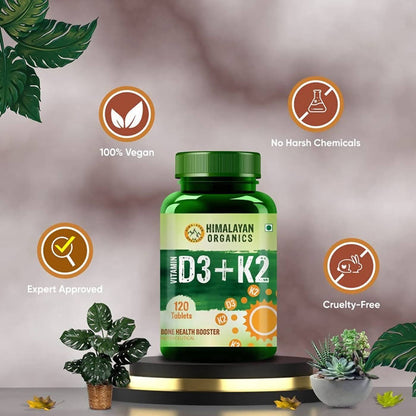 Himalayan Organics Vitamin D3 + K2 Promote Healthy Bones Nutraceutical Tablets