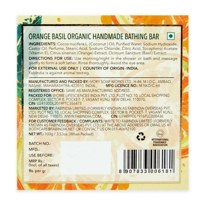 Fabessentials Orange Basil Organic Handmade Bathing Bar