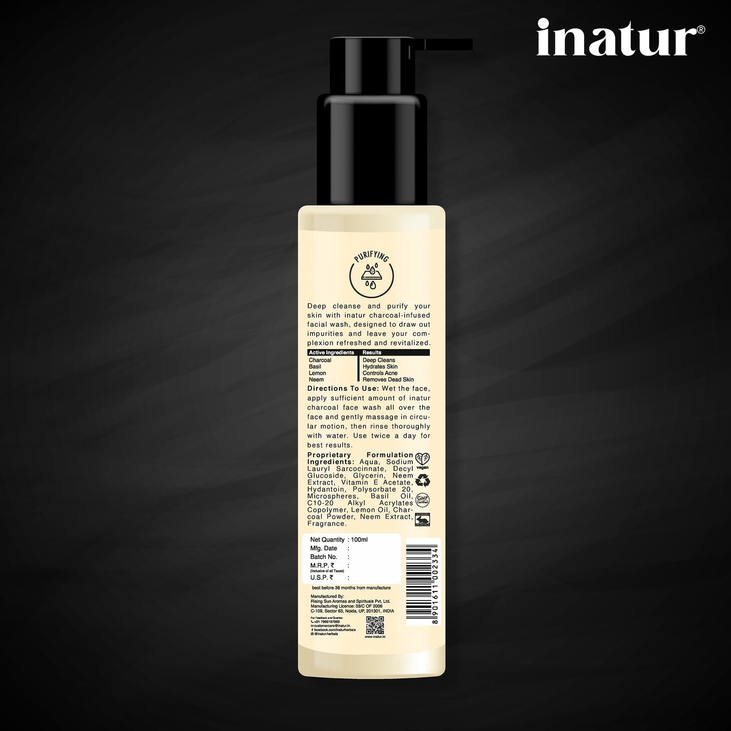 Inatur Charcoal Face Wash