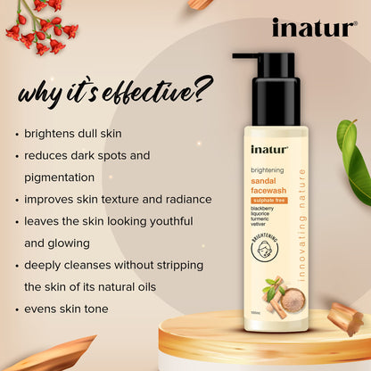 Inatur Sandal Fairness Face Wash