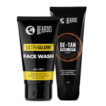 Beardo Ultraglow Face Wash & De-Tan Peel Off Mask Combo - usa canada australia