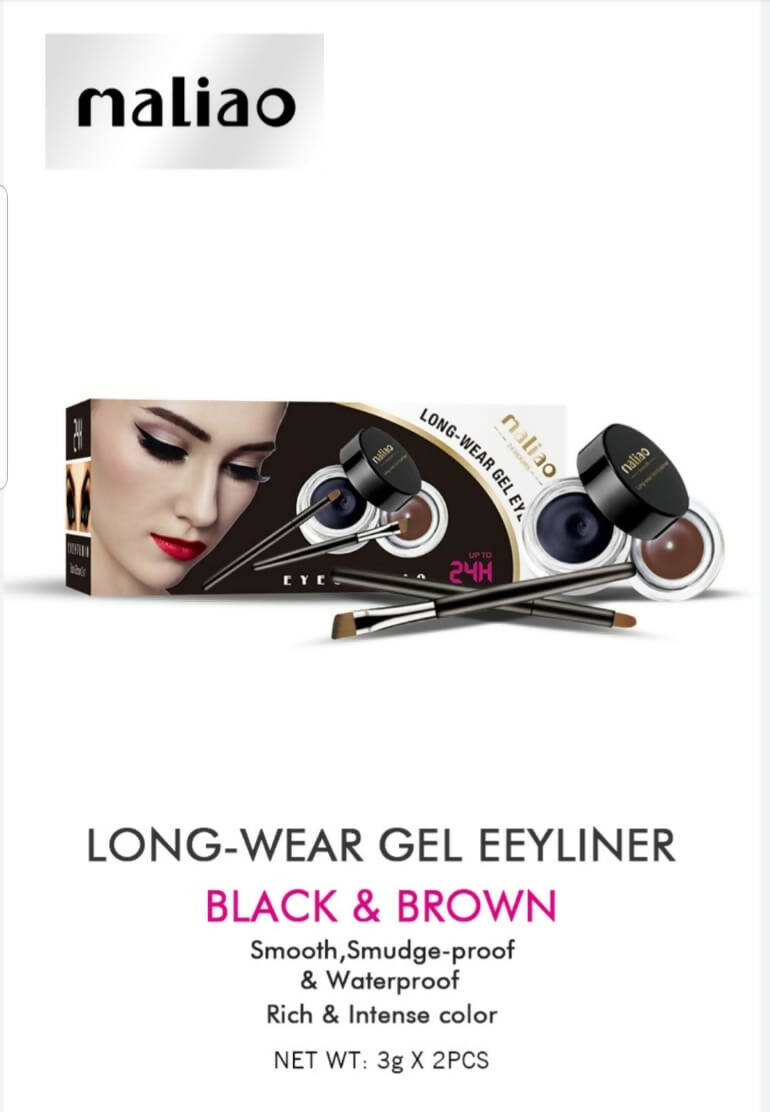 Maliao Professional Long Wear Black And Brown Gel Eyeliner