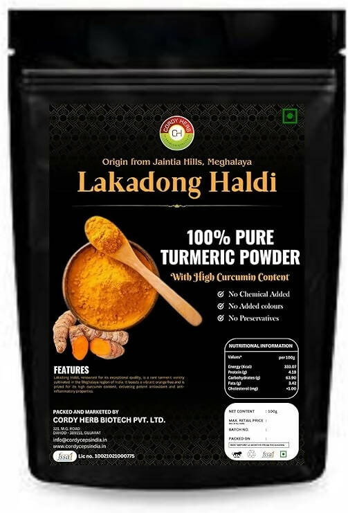 Cordy Herb Lakadong Turmeric Powder -  USA, Australia, Canada 