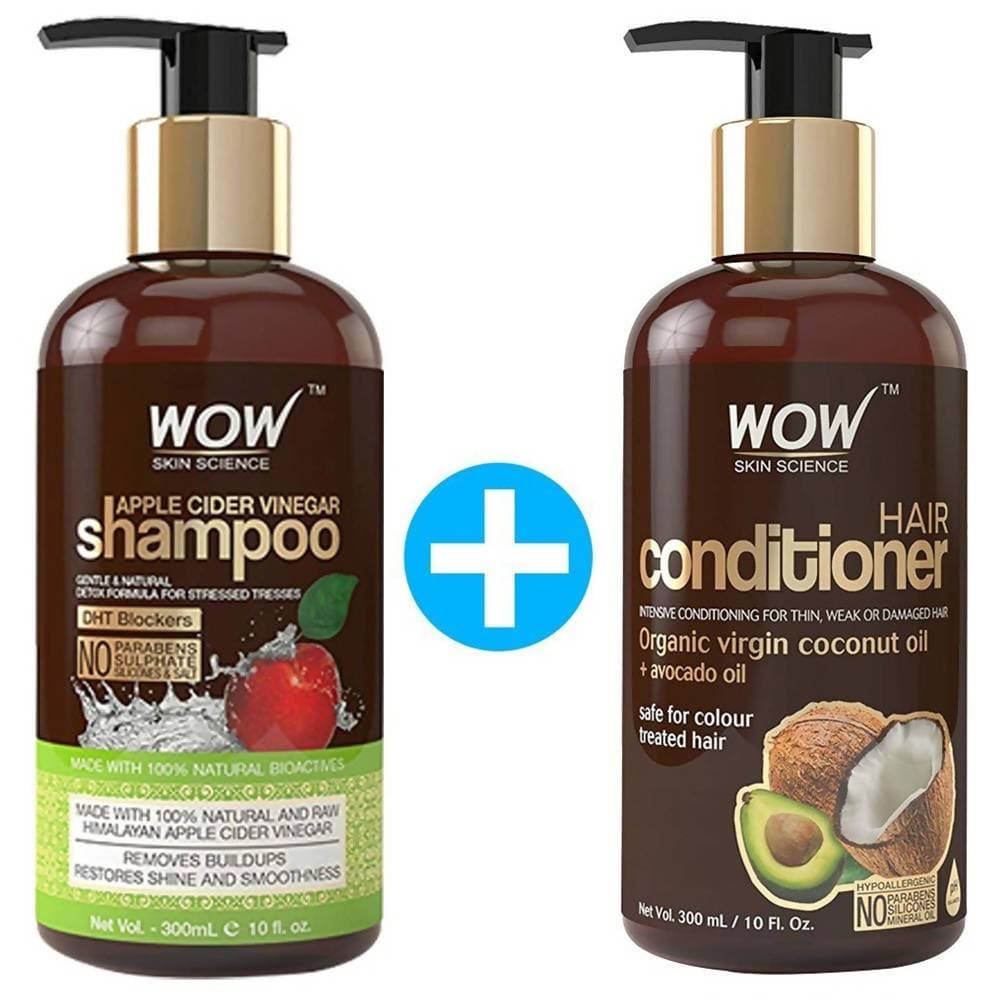 Wow Skin Science Apple Cider Vinegar Shampoo and Hair Conditioner Combo - BUDEN